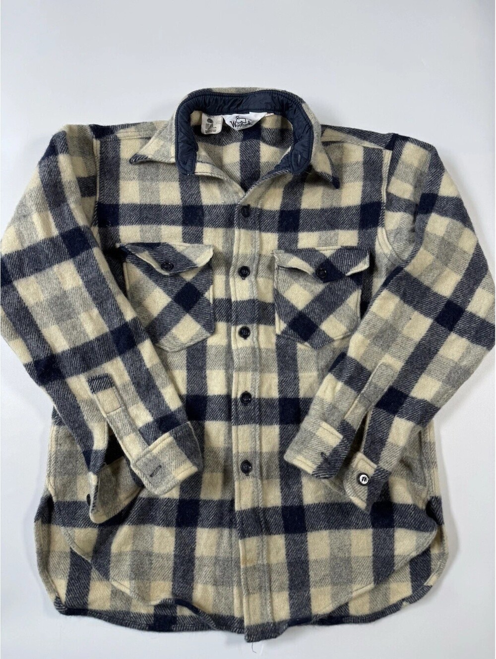 Vintage Woolrich Wool Shirt Jacket M Made USA Plaid Flannel Button Up Shacket